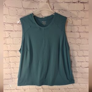 Athleta Sunchaser Tank Sleeveless Teal Camisole 2X Rear Pocket Activewear